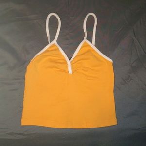 Forever 21 Yellow Crop Top with Spaghetti straps SMALL